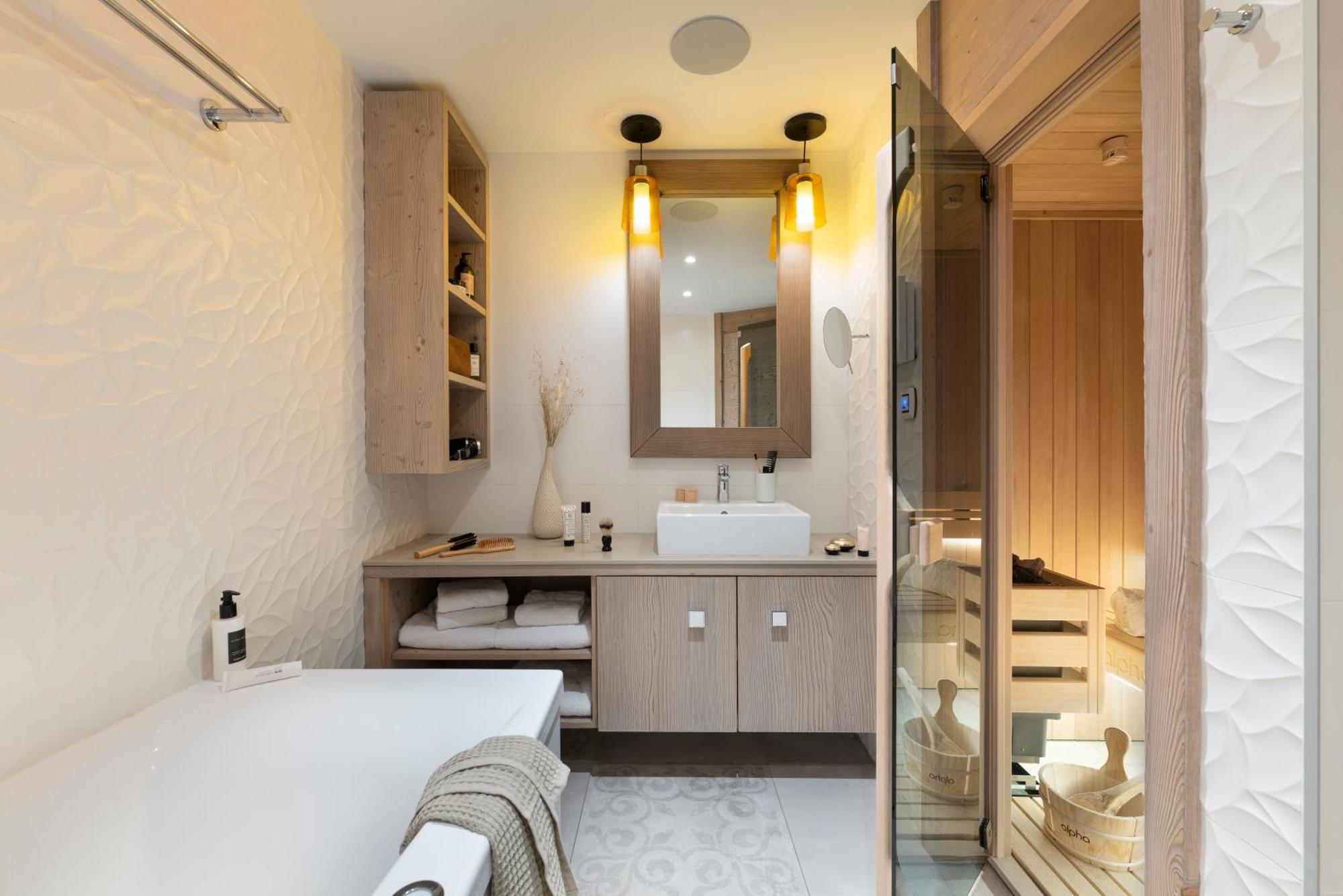 Appartement 3 Chambres avec Baignoire d'Hydromassage, Sauna et Cheminée (8 Personnes)