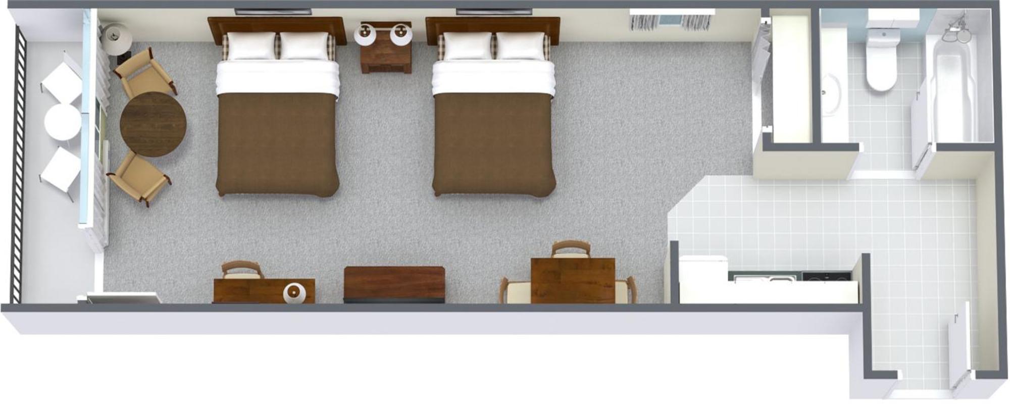 1 Room Side View Efficiency with 2 Queen Beds - T4,646068516:JPEG