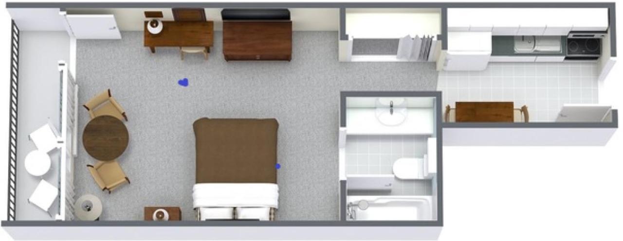 1 Room Side Ocean View Efficiency 1 Queen Bed T5