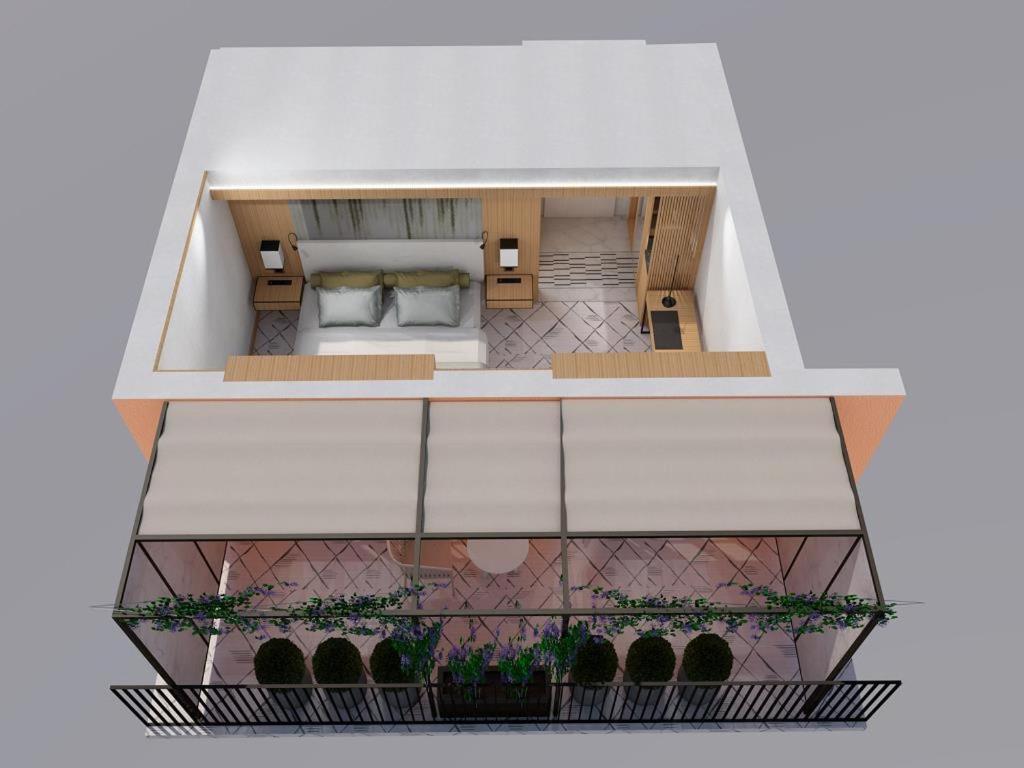 Habitación en la azotea con cama extragrande y patio