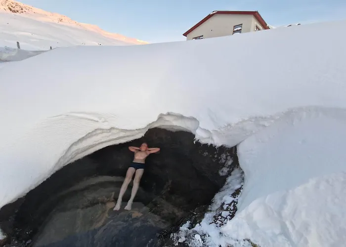 Hótel Laugarhóll with natural hot spring
