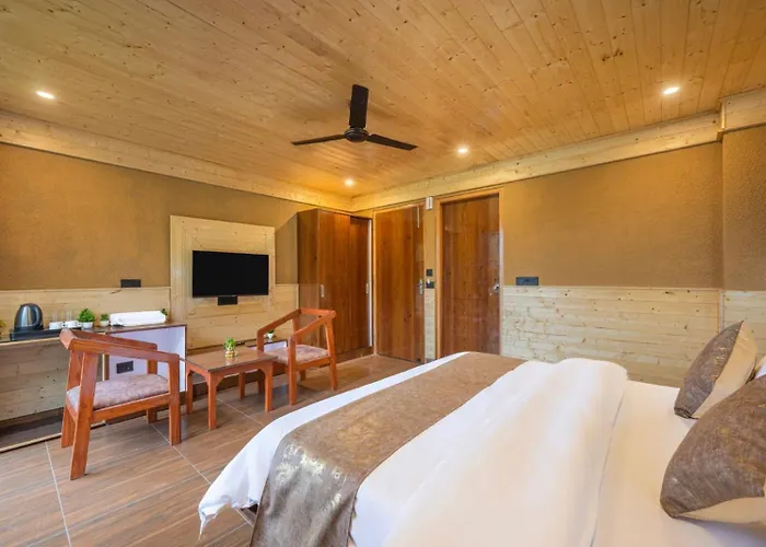 The Charvi Resort I Wooden Rooms With Pvt Balconies L Vacations I Conference I Mice I Family Events I Open Air Terrace I Sky Bonfire I Kufri Shimla By Exotic Stays